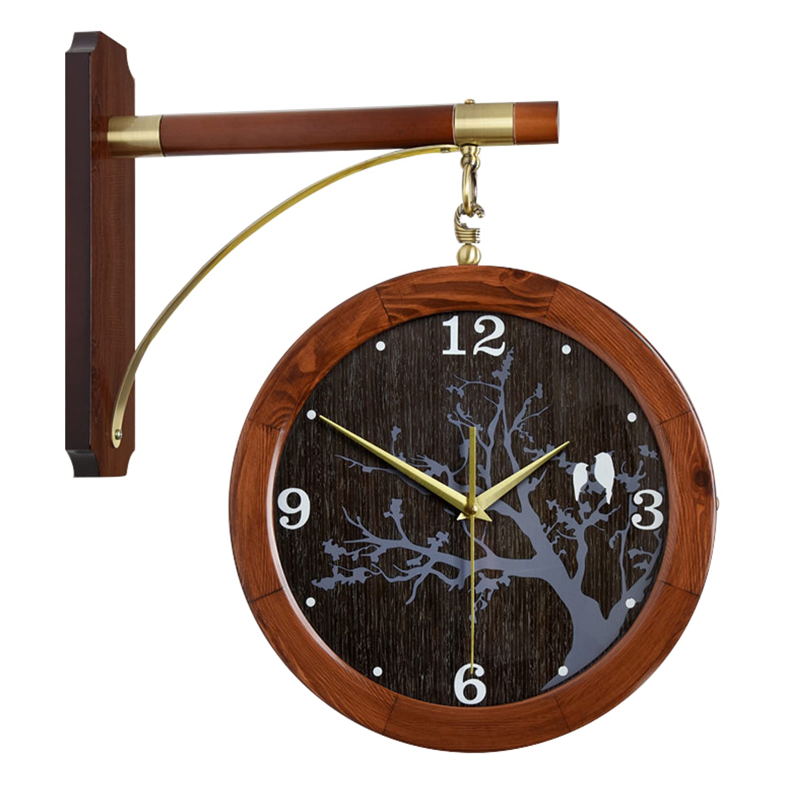 Rustic Wooden Deer Head Wall Clock - Double Sided Silent Battery Operated Clock for Living Room, Bedroom & Outdoor Decor | Farmhouse Home Décor & Unique Gift Idea