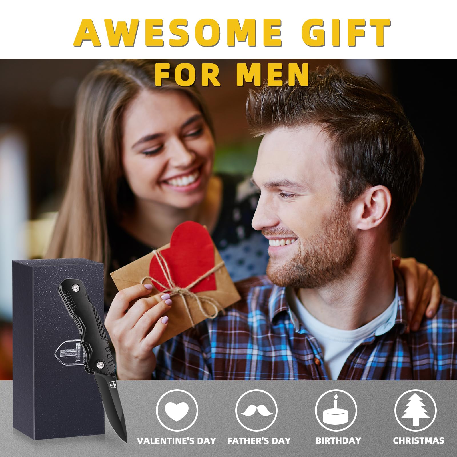 **Best Pocket Knife Multitool - Premium Survival Gear for Men, Dad, Husband - Perfect Christmas Stocking Stuffer, Anniversary & Birthday Gift for Boyfriend, Women - Essential Outdoor Camping Accessories for Hiking, Fishing & Emergency Preparedness**