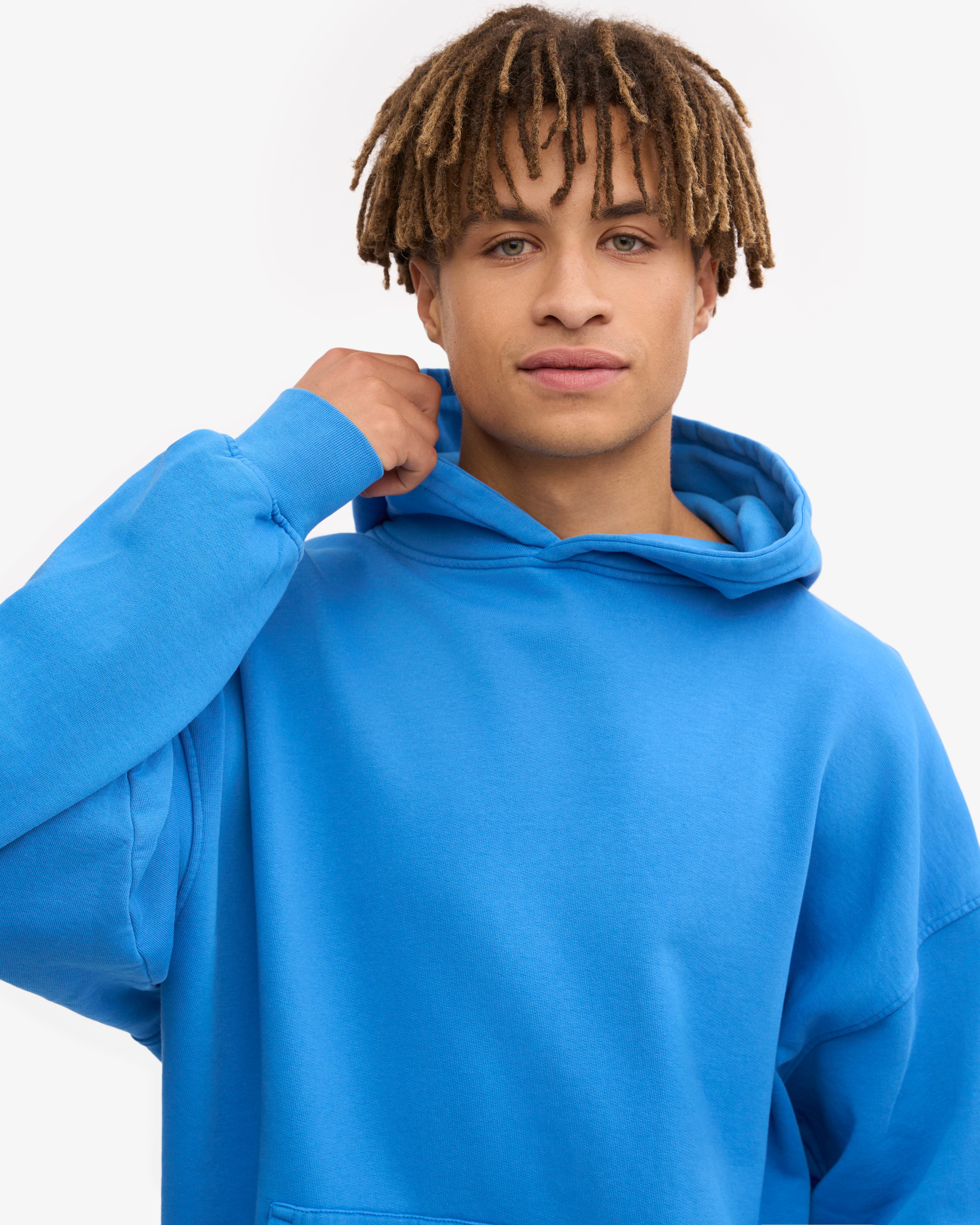 Organic Oversized Hoodie - Pacific Blue | Soft & Comfortable Pullover Sweatshirt for Men & Women | Perfect for Casual Wear, Lounging & Outdoor Activities