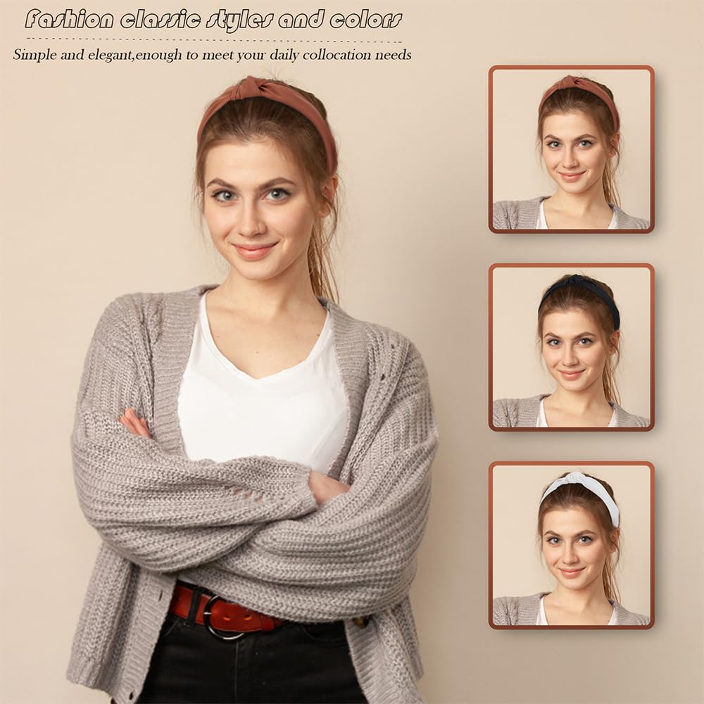 Elegant Knotted Pearl Headbands for Women & Girls - Stylish Wide Knot Non-Slip Hair Accessories | Perfect for Weddings, Parties & Everyday Fashion