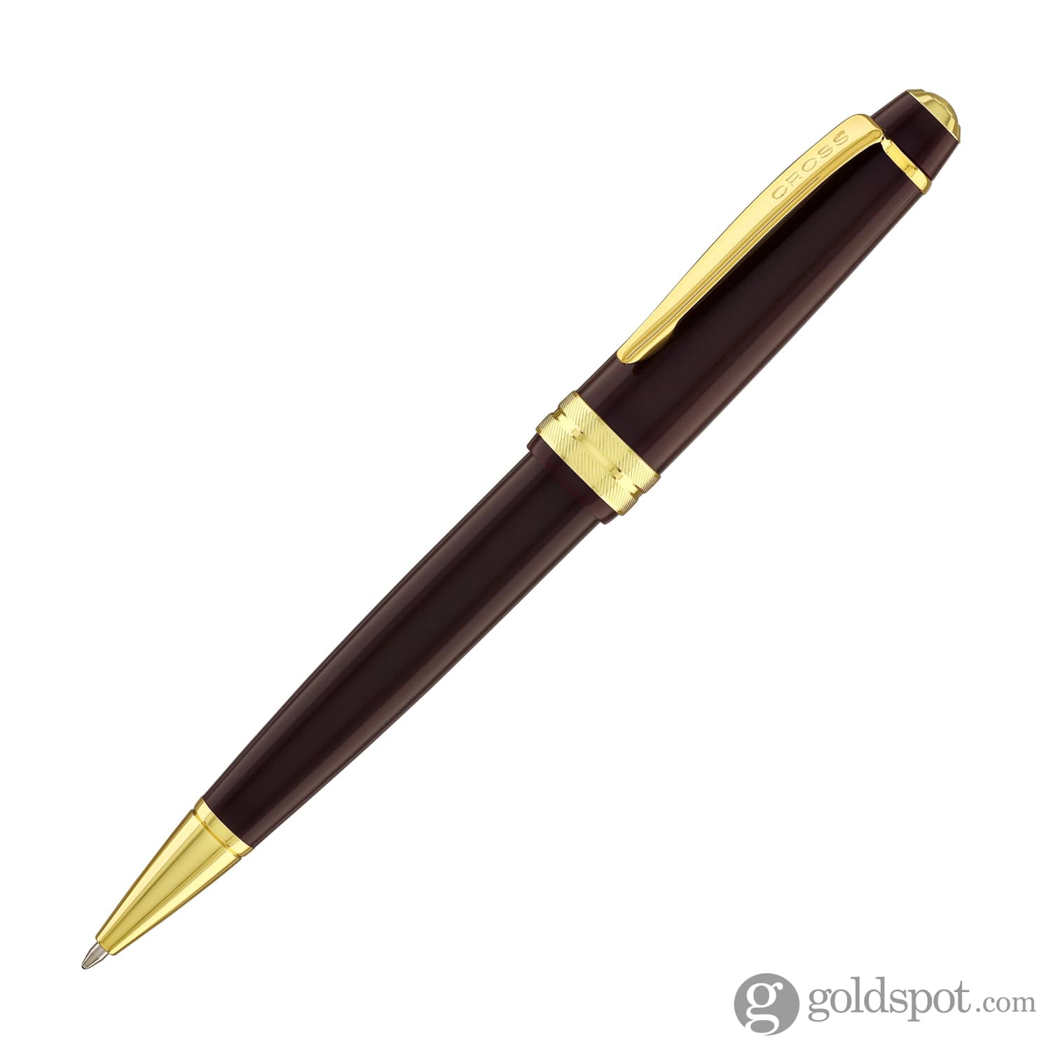 Cross Bailey Light Ballpoint Pen - Glossy Burgundy Resin with Gold Trim - Premium Writing Instrument for Office, School & Gift Giving
