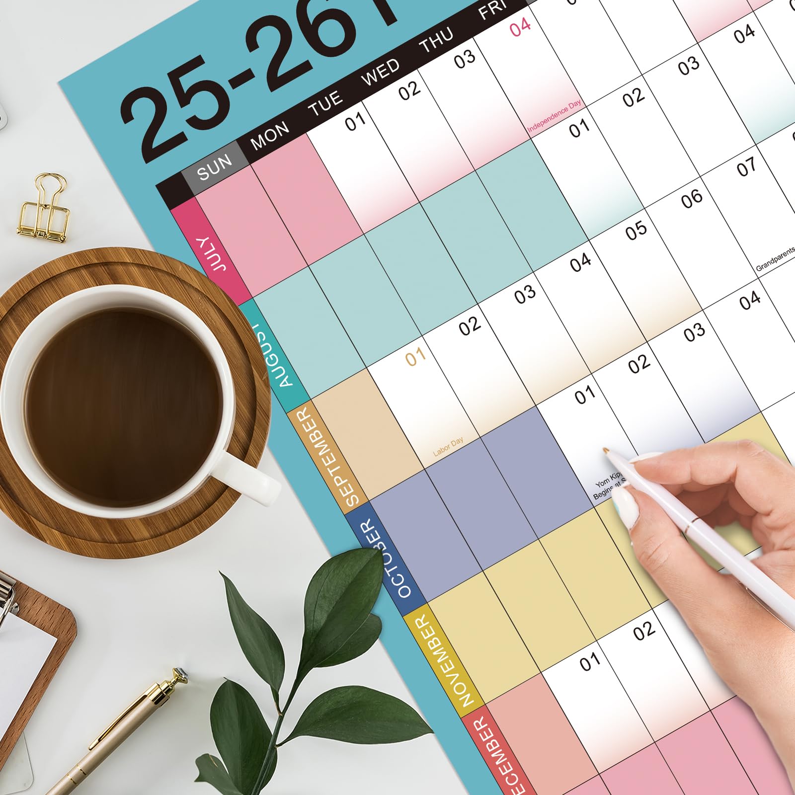 2025-2026 Large Wall Calendar with Julian Dates | 23.1