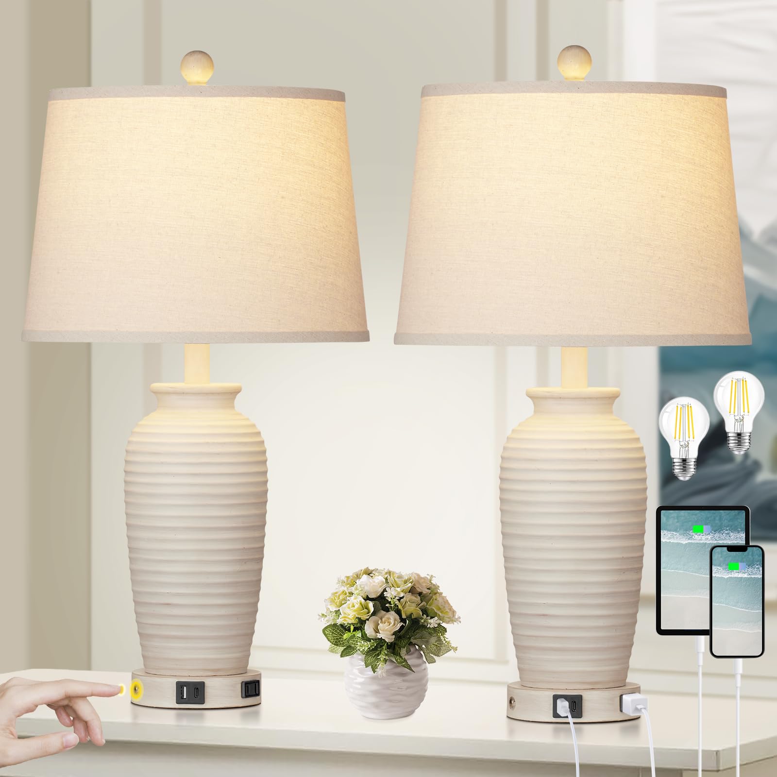 Farmhouse Table Lamps Set of 2 - 25