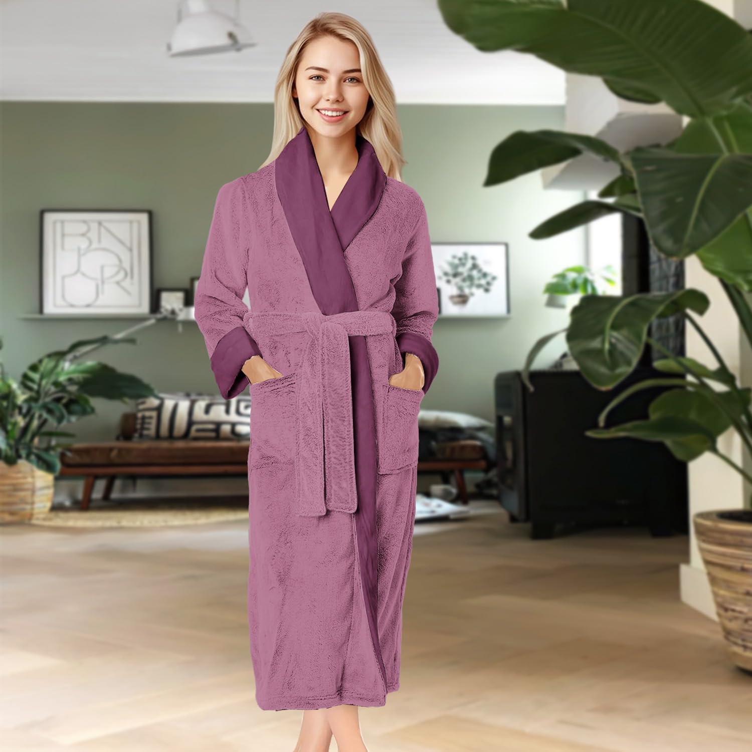 Cozy Wifey Fleece Robe - Soft Plush Bathrobe for Women - Perfect Mothers Day, Birthday, Anniversary & Christmas Gift for Wife - Ideal for Relaxing at Home, Spa Days & Cozy Evenings