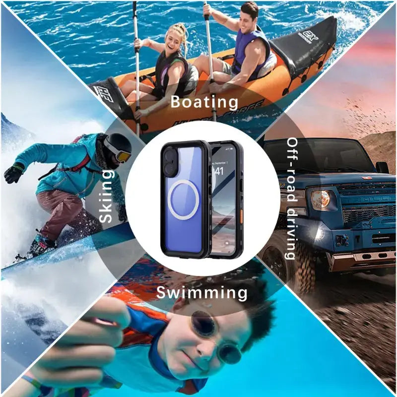 Waterproof iPhone 16 Case for iPhone 16/16 Plus/Pro/Pro Max - Shockproof & Dustproof Protection for Outdoor Activities, Swimming & Daily Use