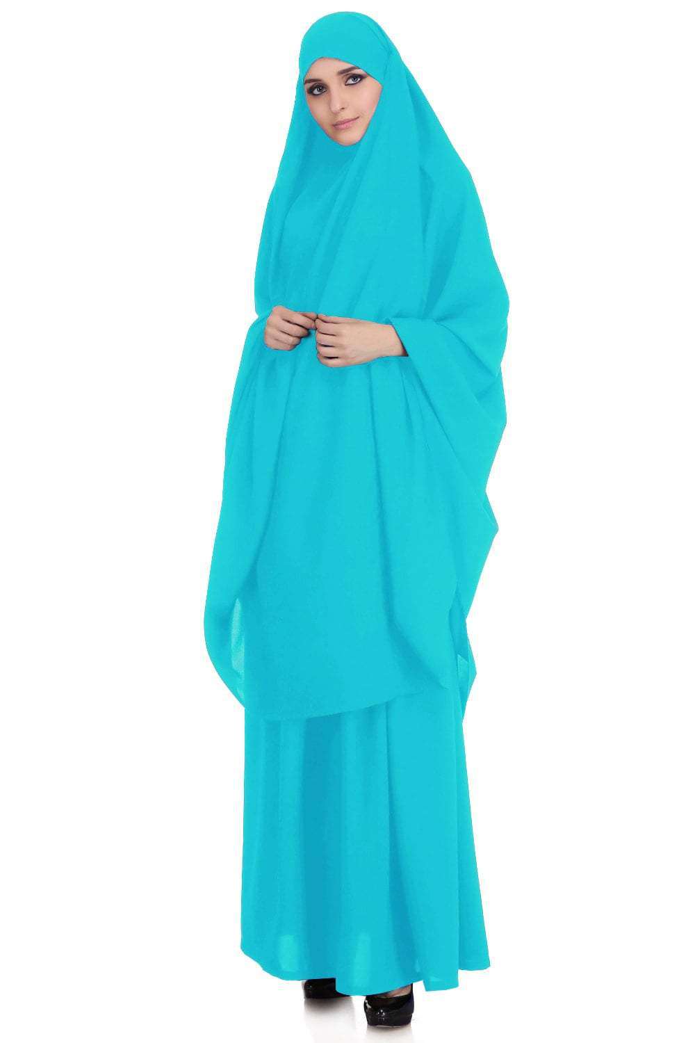 Free Size Jilbab/Khimar & Skirt Set - Breathable Nida Fabric for Muslim Women - Perfect for Prayer, Daily Wear & Special Occasions