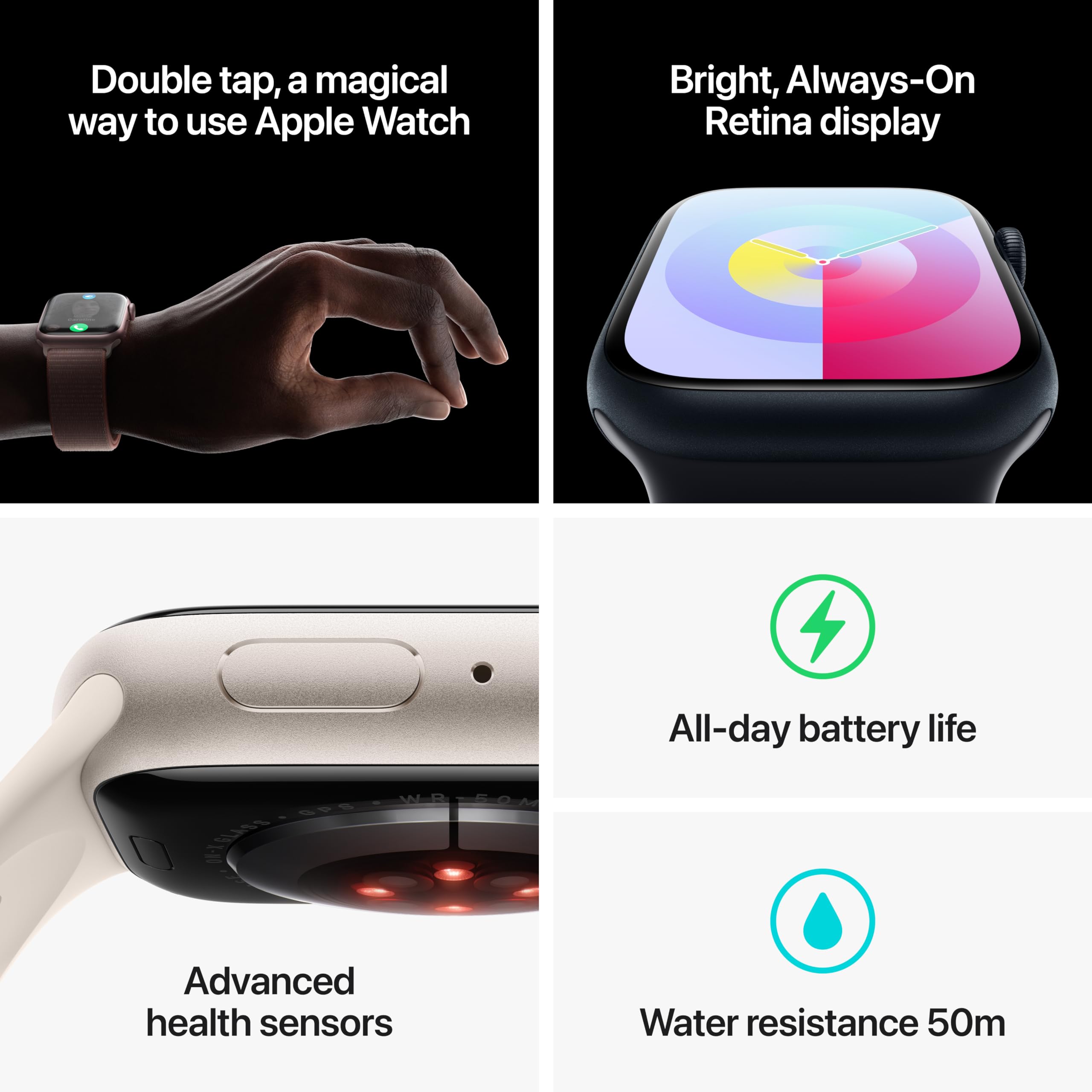 Apple Watch Series 9 (GPS 45mm) - Midnight Aluminum Case with Midnight Sport Loop - Premium Renewed Smartwatch for Fitness Tracking & Notifications - Perfect for Running, Swimming & Daily Wear