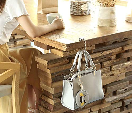 Foldable Purse Hook - Portable Handbag Hanger for Table, Restaurant & Travel - Space Saving Bag Holder (Pink & Blue) - Perfect for Dining, Shopping & Office Use