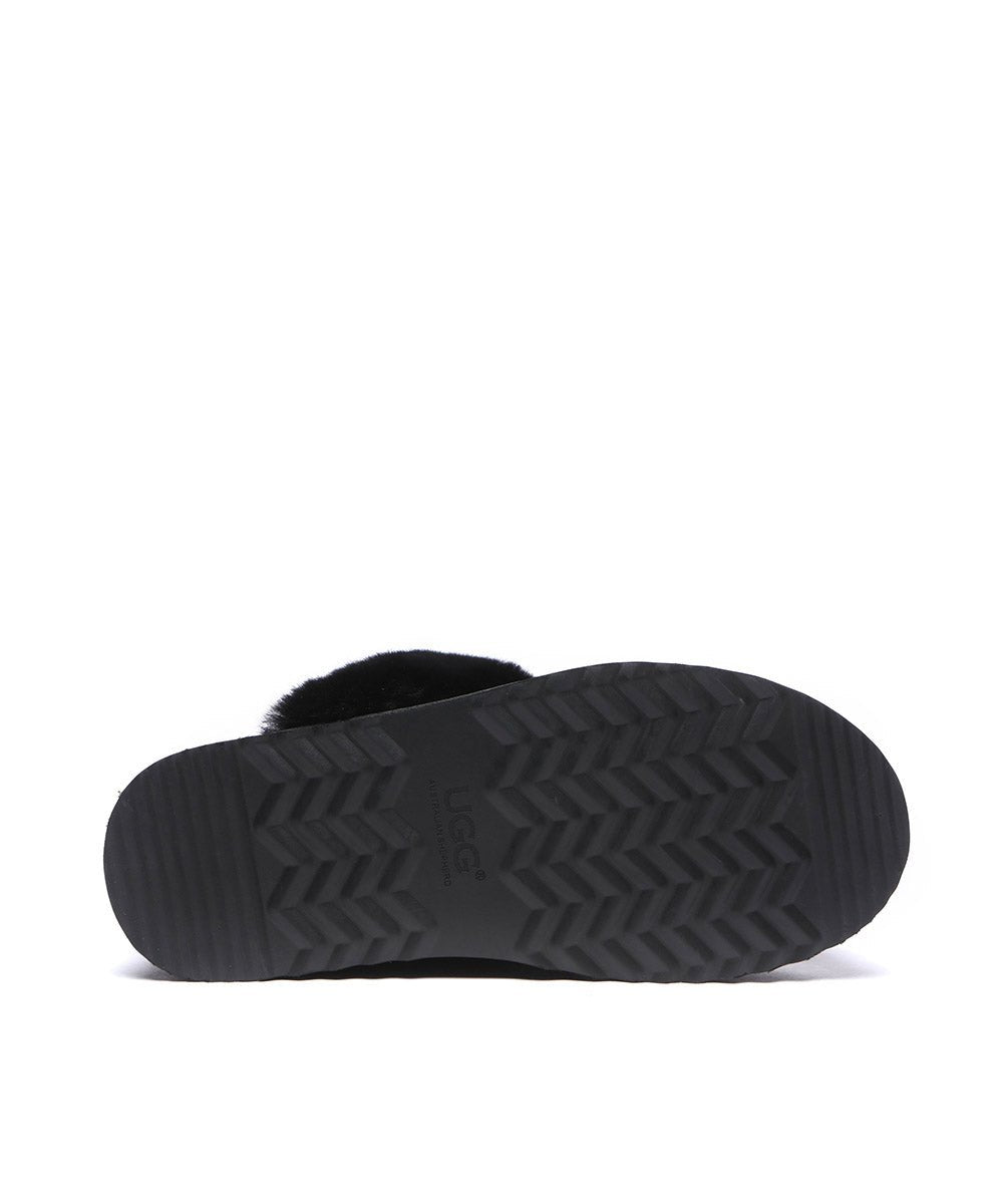 Women's UGG Platform Scuff Slippers - Cozy House Shoes for Indoor & Outdoor Wear - Perfect for Winter, Lounge & Home Comfort