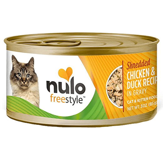 Nulo Freestyle Shredded Chicken & Duck Recipe Grain-Free Canned Cat Food - 3oz Wet Cat Food for Adult & Senior Cats - Perfect for Picky Eaters & Indoor Cats