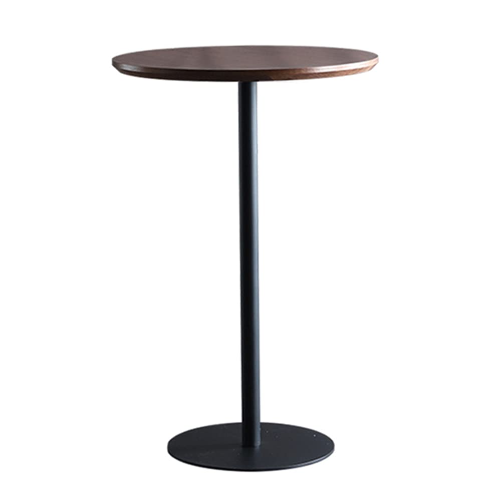 Y-Leah 41.3 Inch Antique Industrial Metal Coffee Table with Pine Top - Black Bistro Pub Table for Cafe, Bar & Kitchen | Perfect for Small Spaces, Dining Nooks & Entertainment Areas