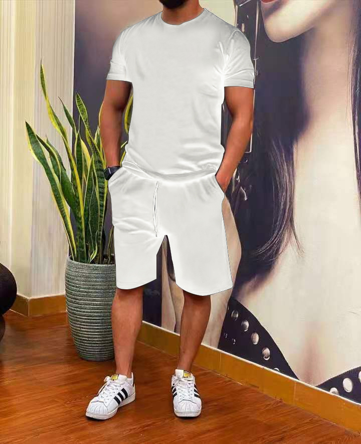 Men's Summer Casual 2-Piece Outfit Set - Lightweight Breathable Short Sleeve Shirt & Shorts for Beach, Vacation, and Outdoor Activities