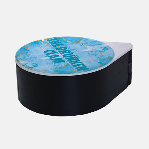 Custom Glass Rimmer Lid with Turquoise Marble Design - Personalized Name Engraving - Perfect for Cocktails, Margaritas & Drink Garnishing at Parties & Bars