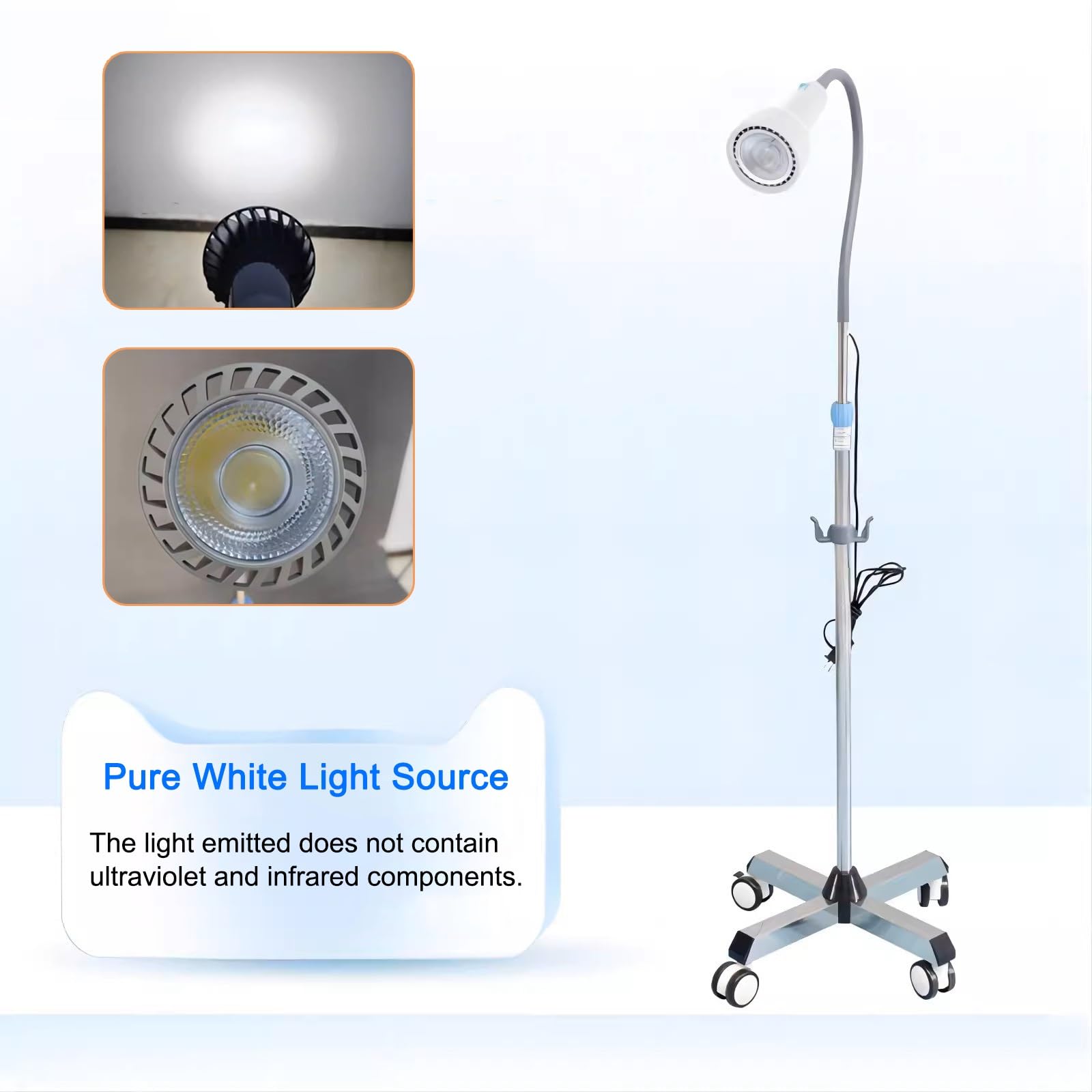 360° Rotating LED Surgical Examination Lamp - Adjustable Floor Stand Medical Light for Gynecology, Outpatient & Clinical Use - Perfect for Hospitals, Clinics & Emergency Rooms