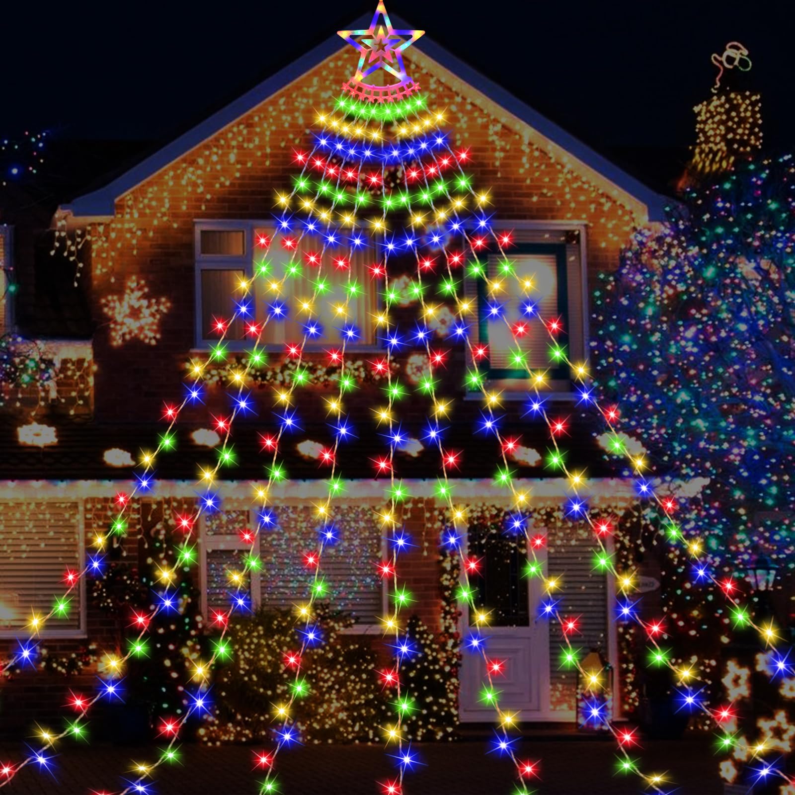 MUYUN 350 LED Christmas String Lights - 11.5ft Waterproof Outdoor Star Lights for Yard, Garden, Indoor & Outdoor Decor (Multi-Colored) | Perfect for Holiday, Party, Wedding & Christmas Tree Decoration