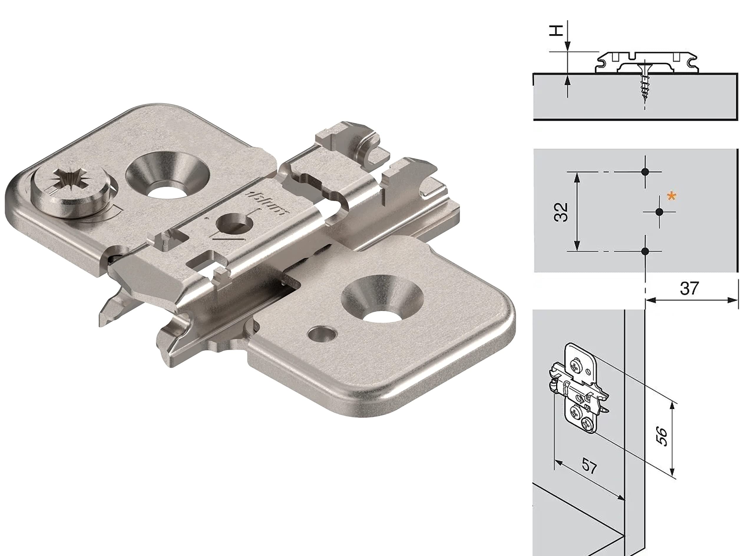 Blum Soft Close Full Inset Concealed Euro Cabinet Hinges Set - 110° Opening Angle with BLUMOTION Technology for Frameless Cabinets (2 Hinges + 2mm Mounting Plates & Screws Included) - Perfect for Kitchen Cabinets, Bathroom Vanities & Modern Furniture Installation