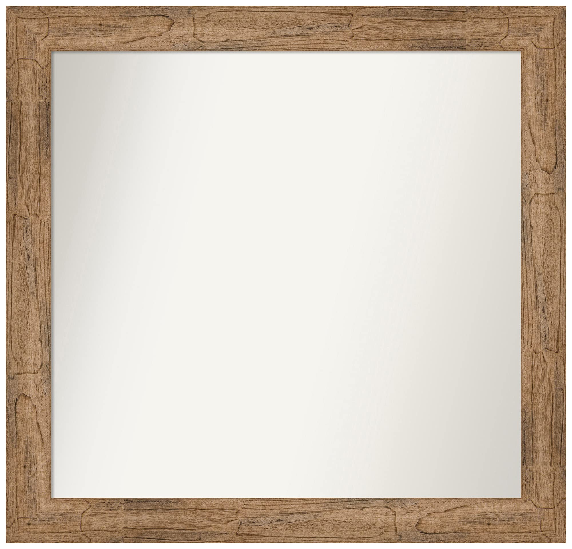 Amanti Art Custom Wall Mirror - 23.5 x 24.5 Inch Owl Brown Narrow Frame, Non-Beveled Edge, Multiple Size Options | Perfect for Bathroom, Bedroom, or Entryway Decor