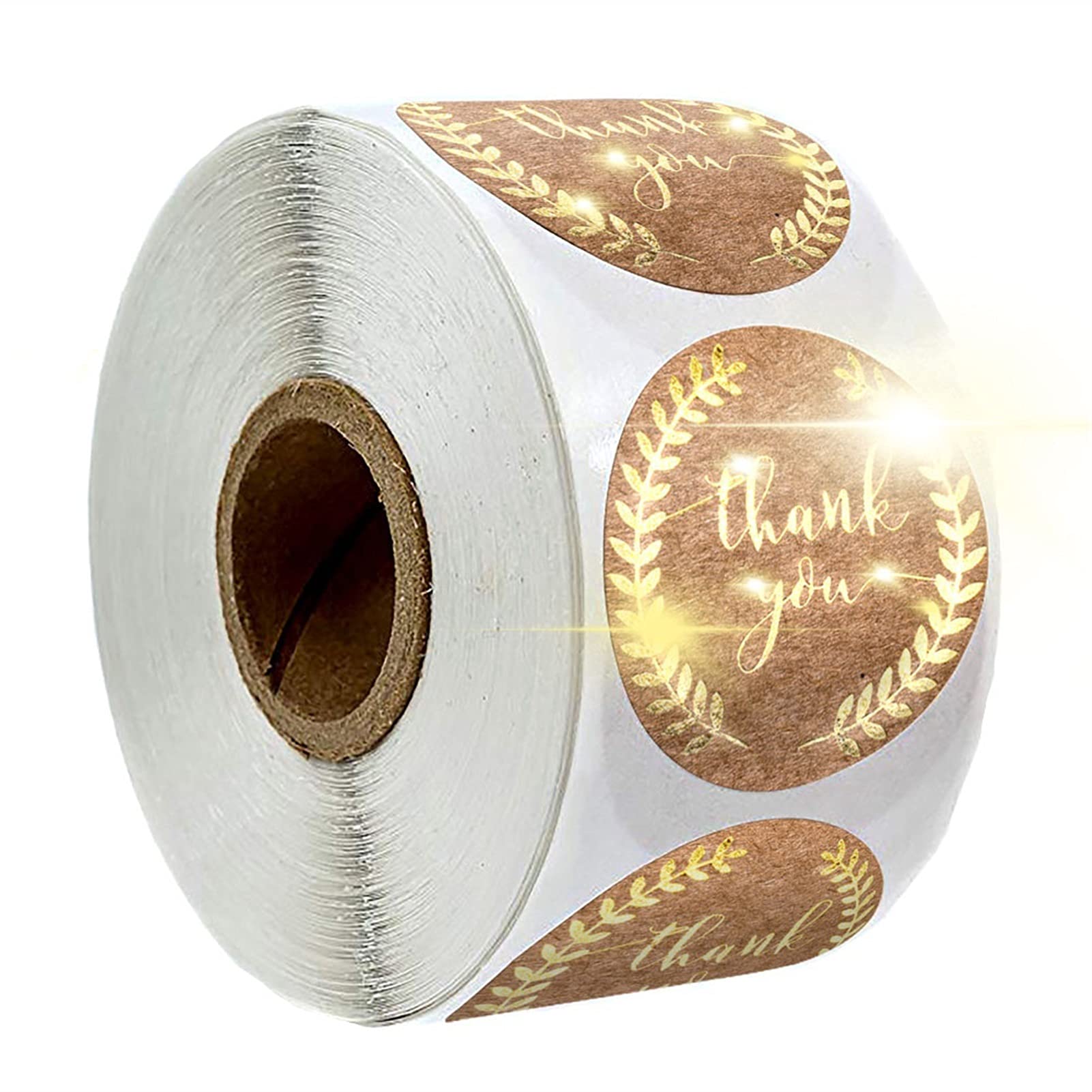 120PCS Gold Leaf Thank You Stickers - Round Seal Labels for Office, Gifts, Scrapbooking & Stationery Decoration | Perfect for Packaging, DIY Crafts & Party Favors