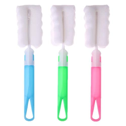 WorldCare® Long Handle Sponge Brush - Easy Cup & Bottle Cleaner for Kitchen, Baby Bottles, and Hard-to-Reach Areas | Durable Cleaning Brush for Home & Office Use