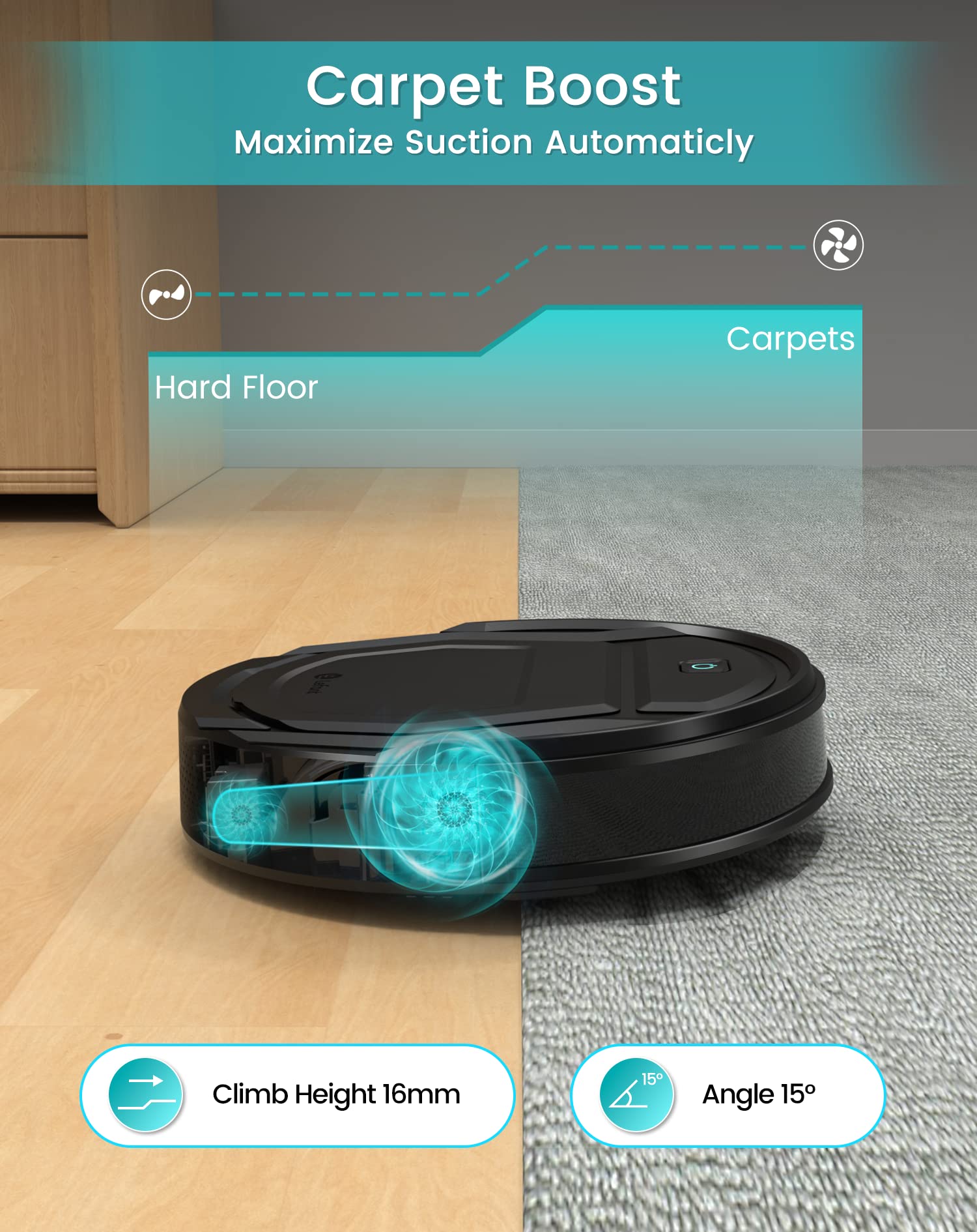 Lefant Robot Vacuum Cleaner 2200Pa Strong Suction, 120 Min Runtime, WiFi/Alexa/APP Control, Self-Charging, Slim Design for Hard Floors & Pet Hair - Perfect for Smart Home Cleaning & Daily Maintenance
