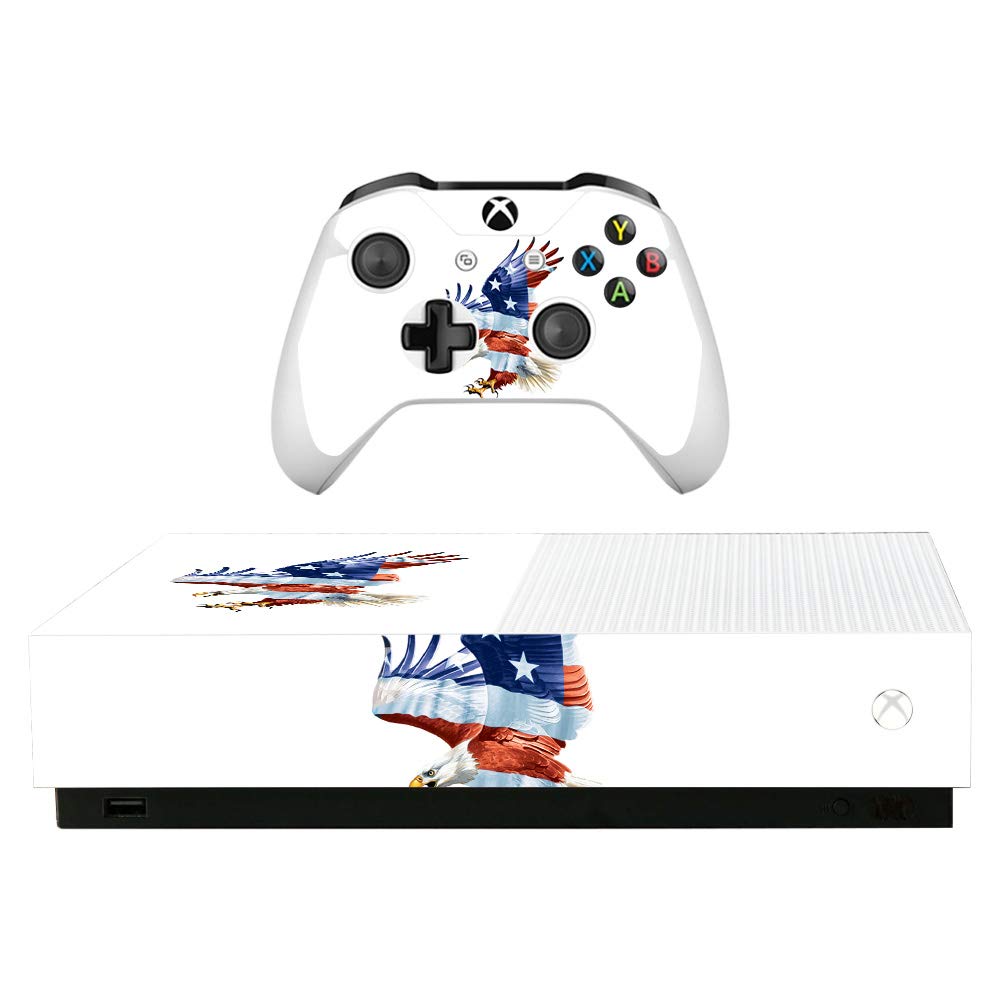 MightySkins Vinyl Decal Wrap Cover for Microsoft Xbox One S All-Digital Edition - American Eagle Design | Protective, Durable, Customizable Skin | Easy to Apply & Remove | Made in USA | Perfect for Gaming Setups & Personalization