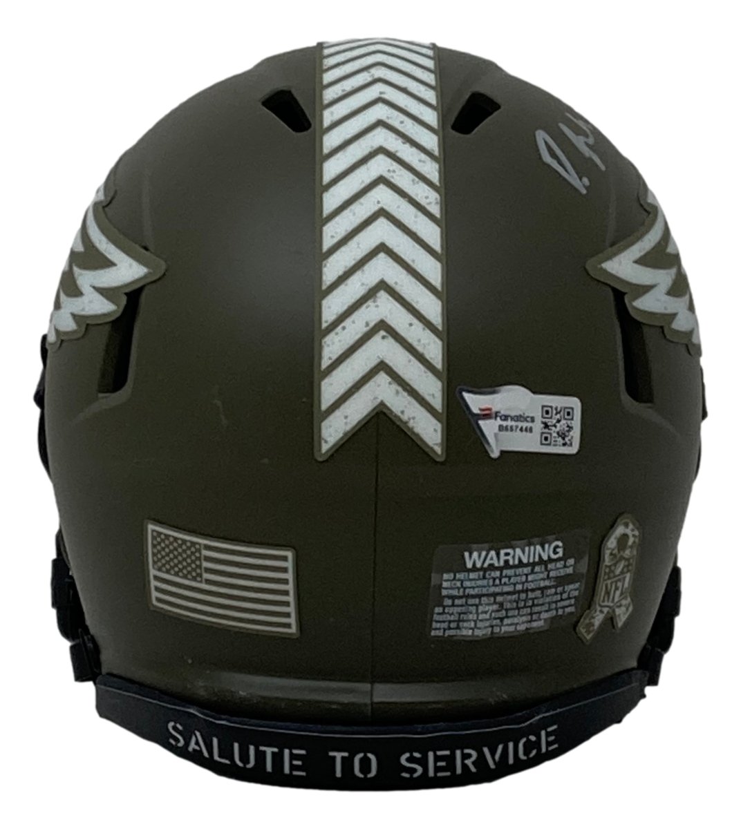 Devonta Smith Autographed Philadelphia Eagles Salute To Service Mini Speed Helmet - Limited Edition NFL Collectible - Perfect for Eagles Fans, Sports Memorabilia Collectors, and Game Room Decor