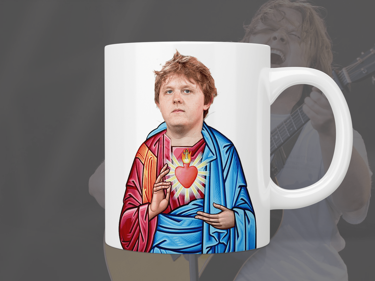 Saint Lewis Capaldi Coffee Mug - 11oz Ceramic Travel Mug with Lid & Handle - Perfect for Tea, Coffee & Hot Drinks at Home, Office or Gifts for Fans