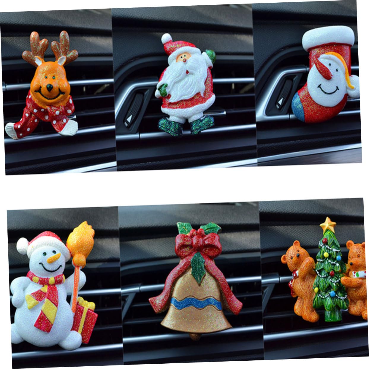 VICASKY 2-Pack Christmas Car Air Freshener Clip - Car Vent Air Freshener Holder for Holiday Scented Oils & Diffusers - Perfect for Car, Office & Home Decor During Christmas Season
