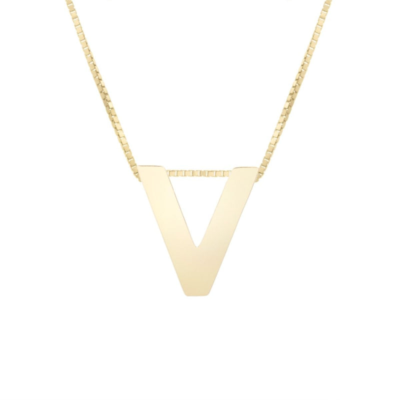 14K Gold Block Letter Initial Necklace - Personalized Monogram Pendant for Women - Perfect for Birthdays, Anniversaries & Gifts