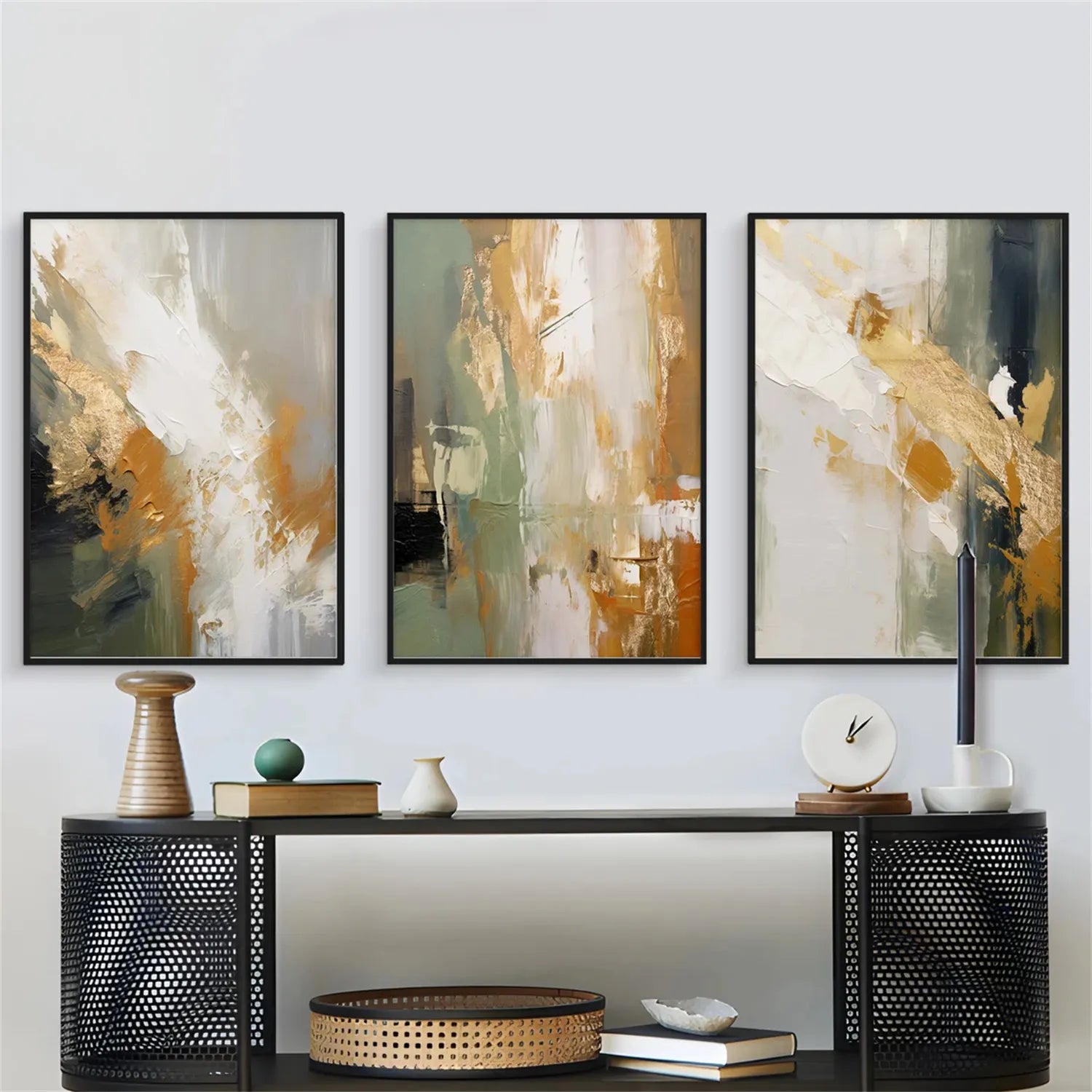 Abstract Painting Set of 3 - Modern Wall Art Canvas Prints #AB214 - Perfect for Living Room, Bedroom & Office Decor