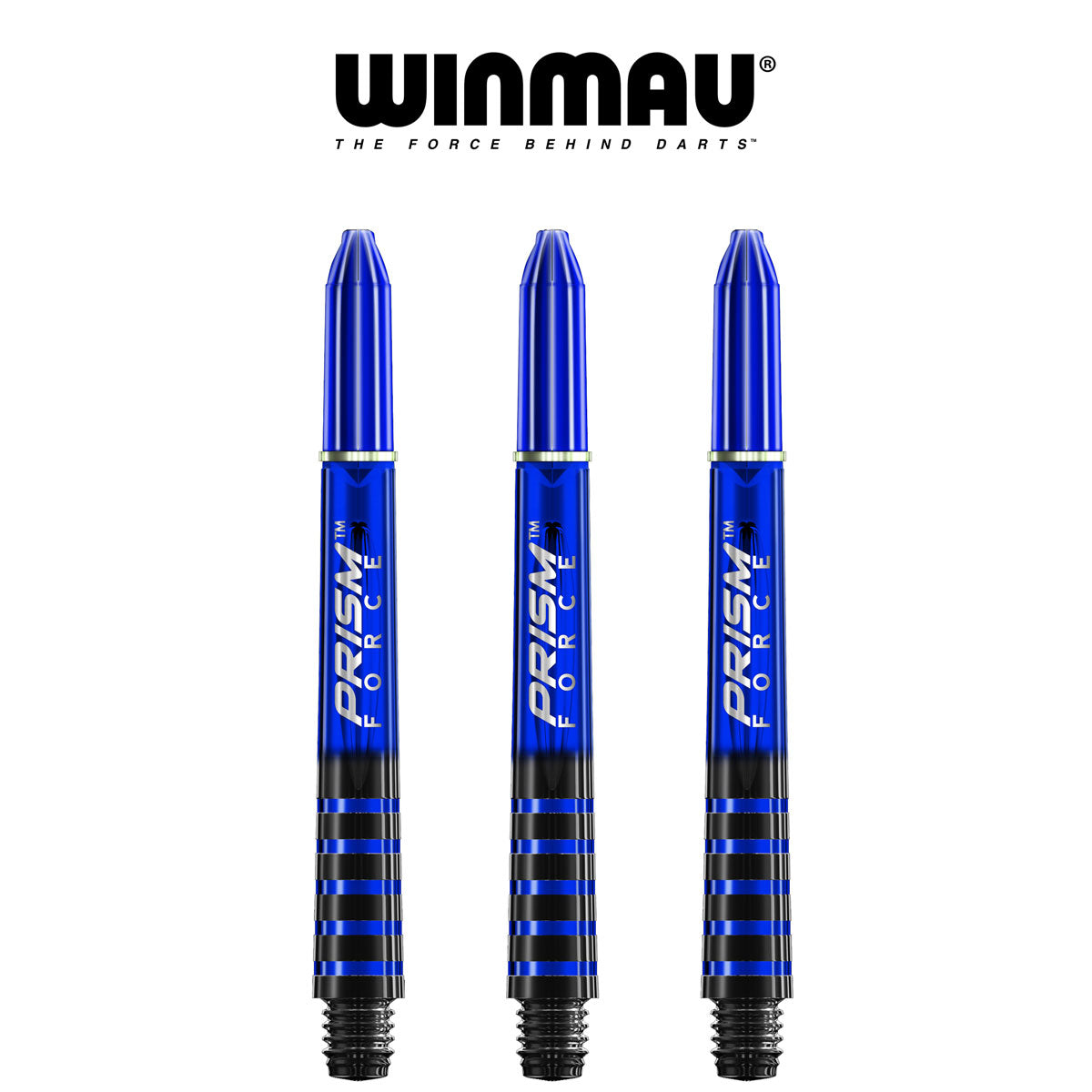 WINMAU Prism Force Ring Lock Dart Shafts - Medium Blue | Professional Dart Accessories for Steel Tip & Soft Tip Darts | Perfect for Bars, Tournaments & Home Practice