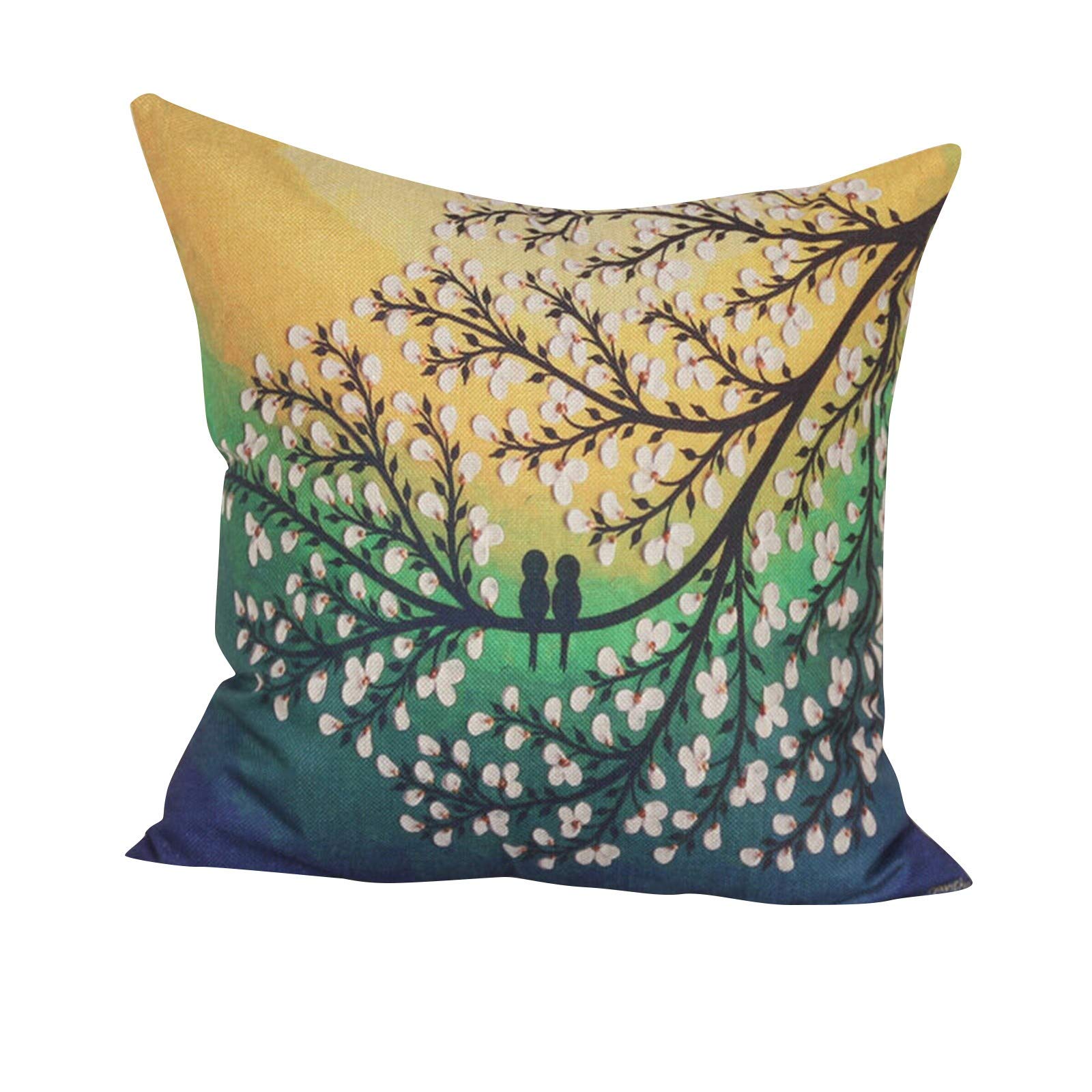 Vintage Floral Waist Bag with 3D Flower Design - Cotton Linen Pillow Cover for Home Decor, Car Seat Cushion, Spring Throw Pillow Case (One Size) - Perfect for Living Room Sofa, Bedroom Decor & Car Interior Accessories