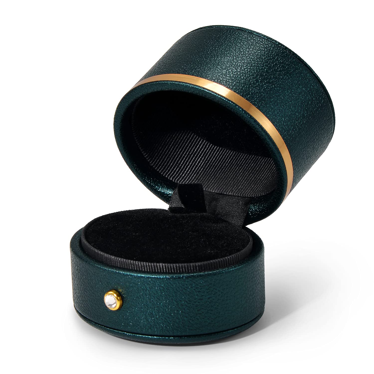 Oirlv Genuine Leather Ring Box for Engagement & Wedding - Premium Jewelry Gift Box for Rings, Earrings, Necklaces (Green) | Perfect for Proposals, Anniversaries & Romantic Gift Giving