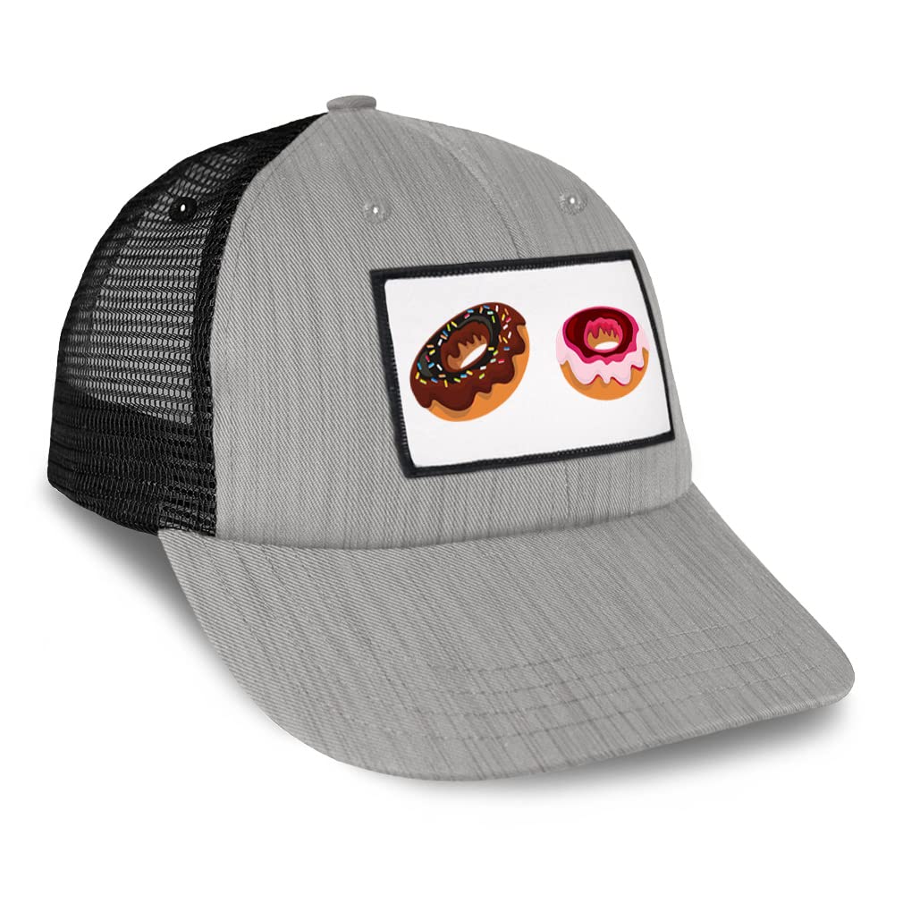 Speedy Pros Trucker Baseball Cap with Donuts Food Design - Cotton Adjustable Hat for Men & Women - Perfect for Cafes, Bakeries, and Dessert Lovers