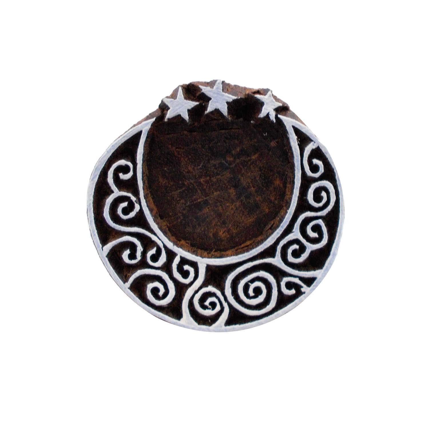 Handcarved Wooden Printing Blocks - Set of 3 (Frog, Moon Star & Deer) for Textile Stamping, Scrapbooking, Clay Art & Henna Tattoos - DIY Craft Stamps for Fabric, Paper & Skin - Perfect for Artists, Crafters & DIY Enthusiasts
