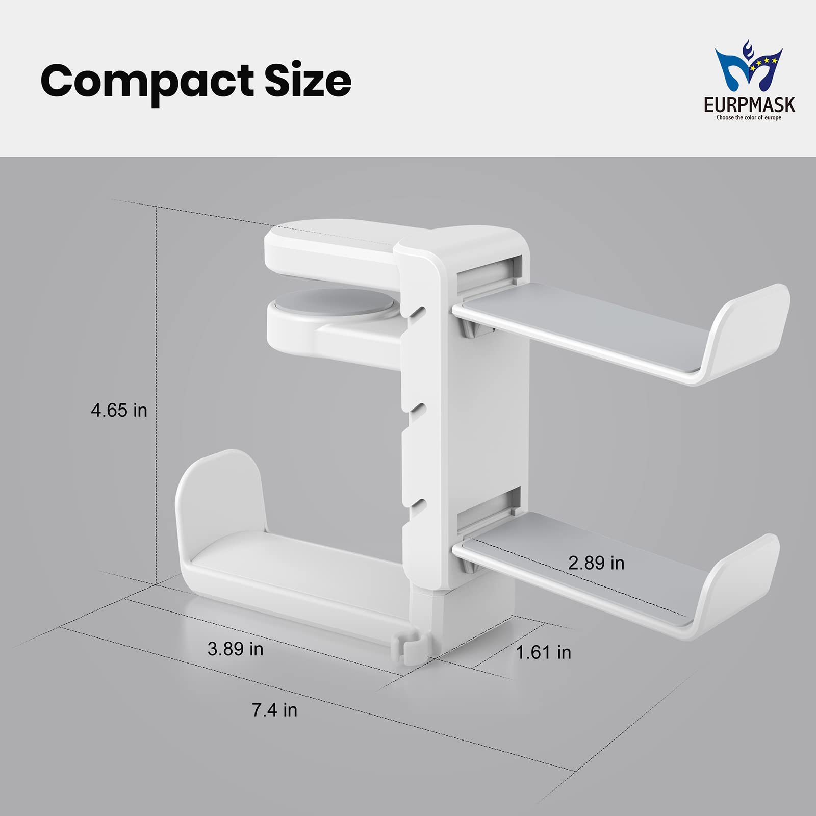 3-in-1 PC Gaming Headset & Controller Stand with Adjustable Clamp, Rotating Arm & Cable Management - Universal Gaming Accessory for PS5, Xbox & PC (White) - Perfect for Organized Gaming Setup & Streamer Stations