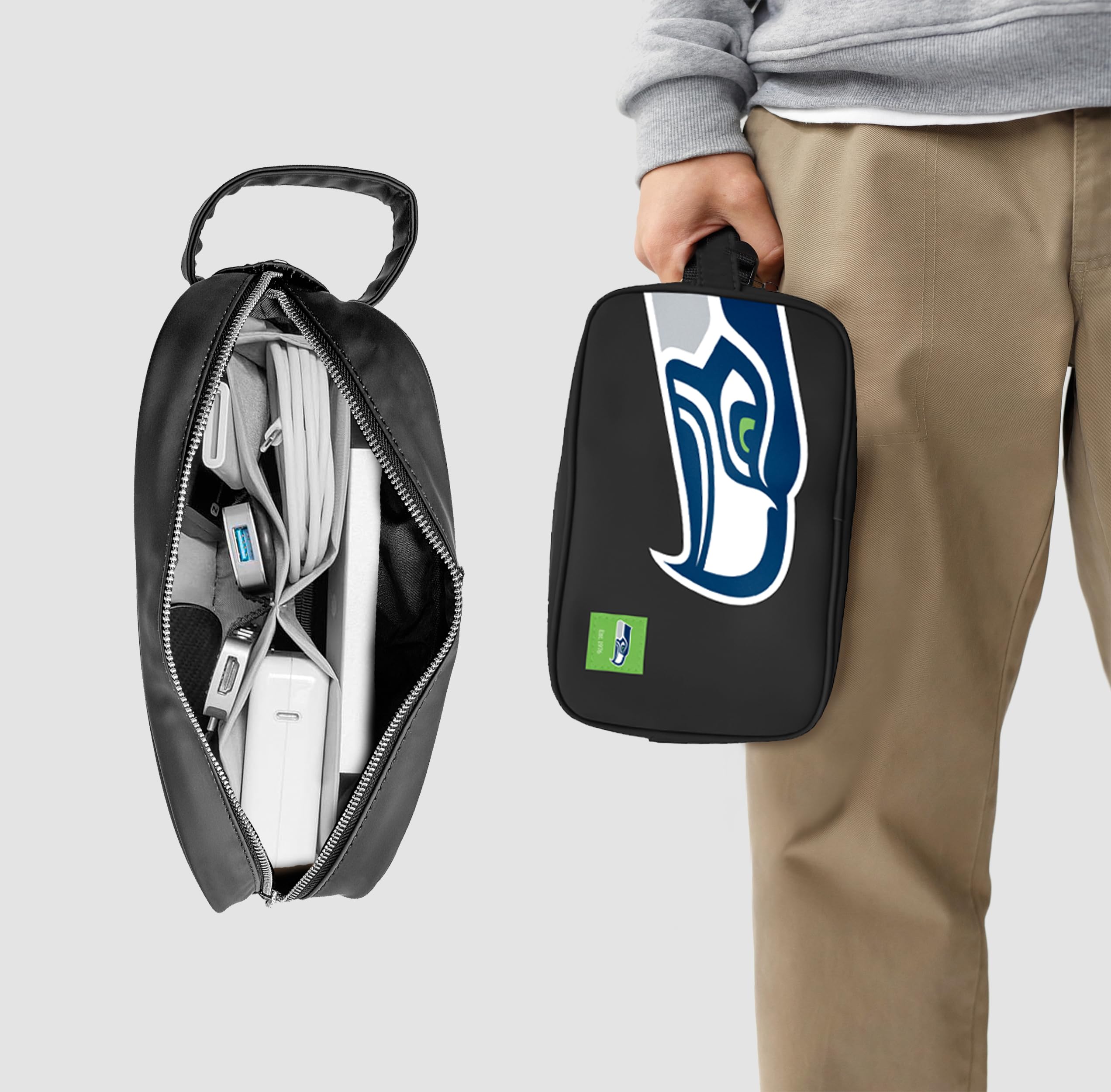 SOAR NFL Tech Organizer Bag - Waterproof Travel Electronics Organizer for Phones, Cables & Accessories | Perfect for Football Fans, Game Day & Travel