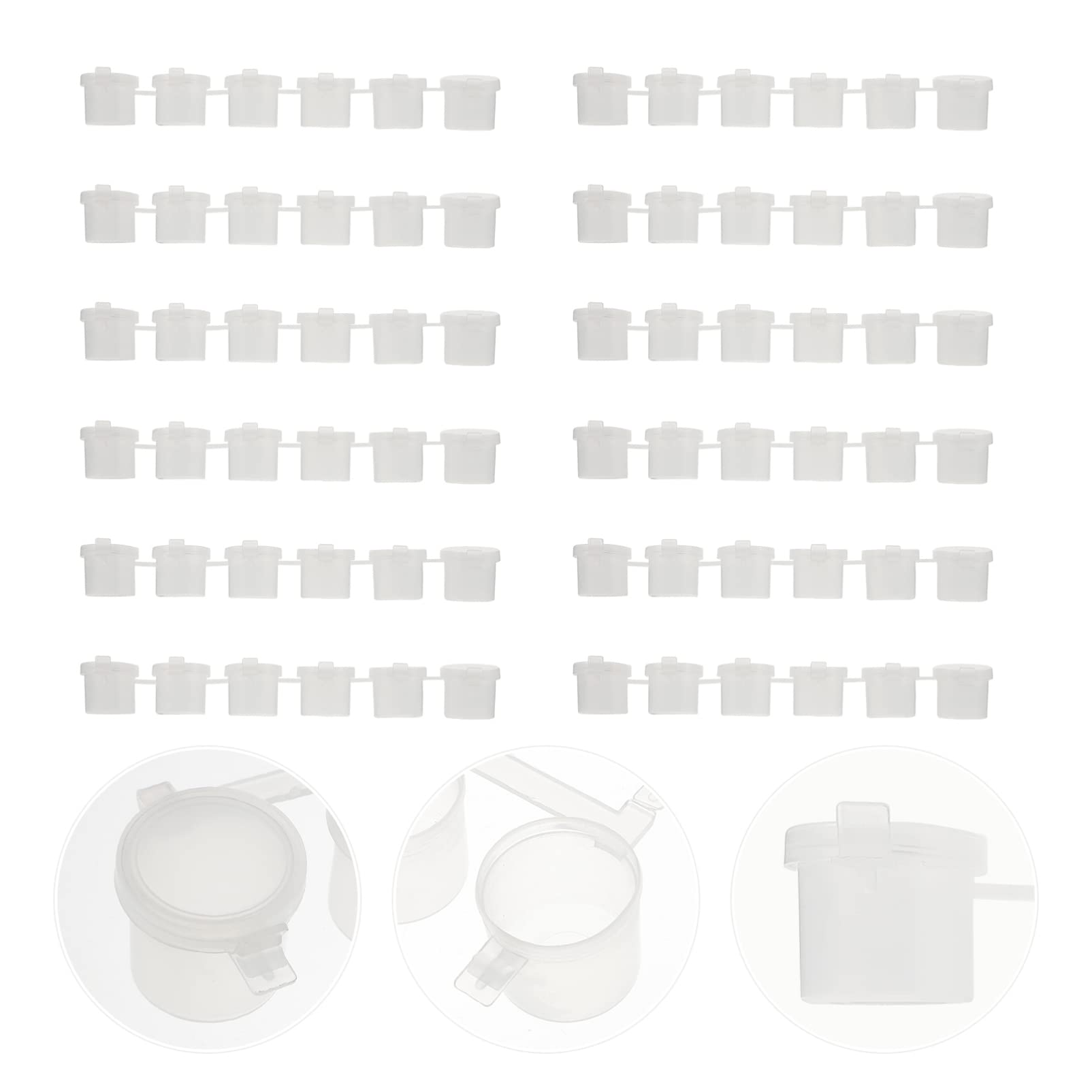 20-Piece 10ml Empty Paint Pot Strips with Lids - Mini Plastic Storage Containers for Artist Paint, Eye Primer & Makeup Organization | Perfect for DIY Crafts, Travel & Professional Makeup Kits