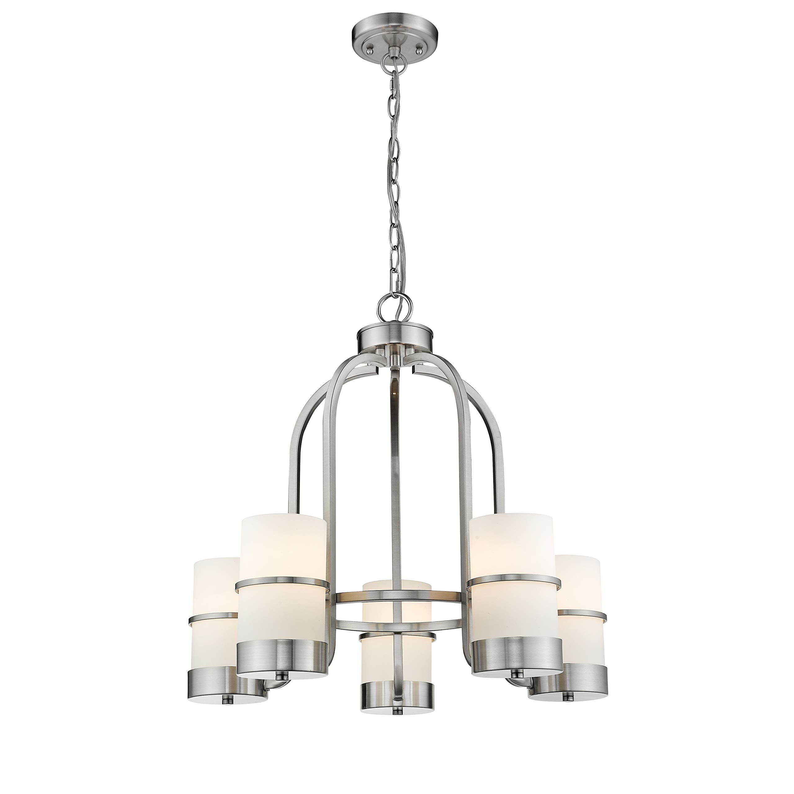 5-Light Brushed Nickel Mini Chandelier - 22