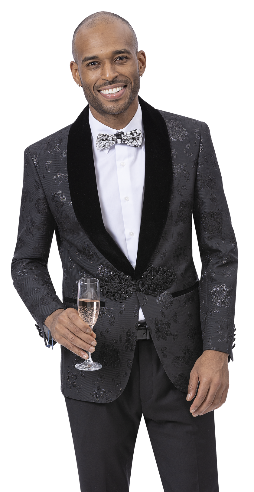 EJ Samuel Black Blazer J175 - Premium Slim Fit Men's Formal Suit Jacket for Business, Wedding & Office Wear