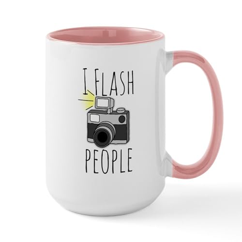 White/Pink Inside - I Flash People Photography Large Mug