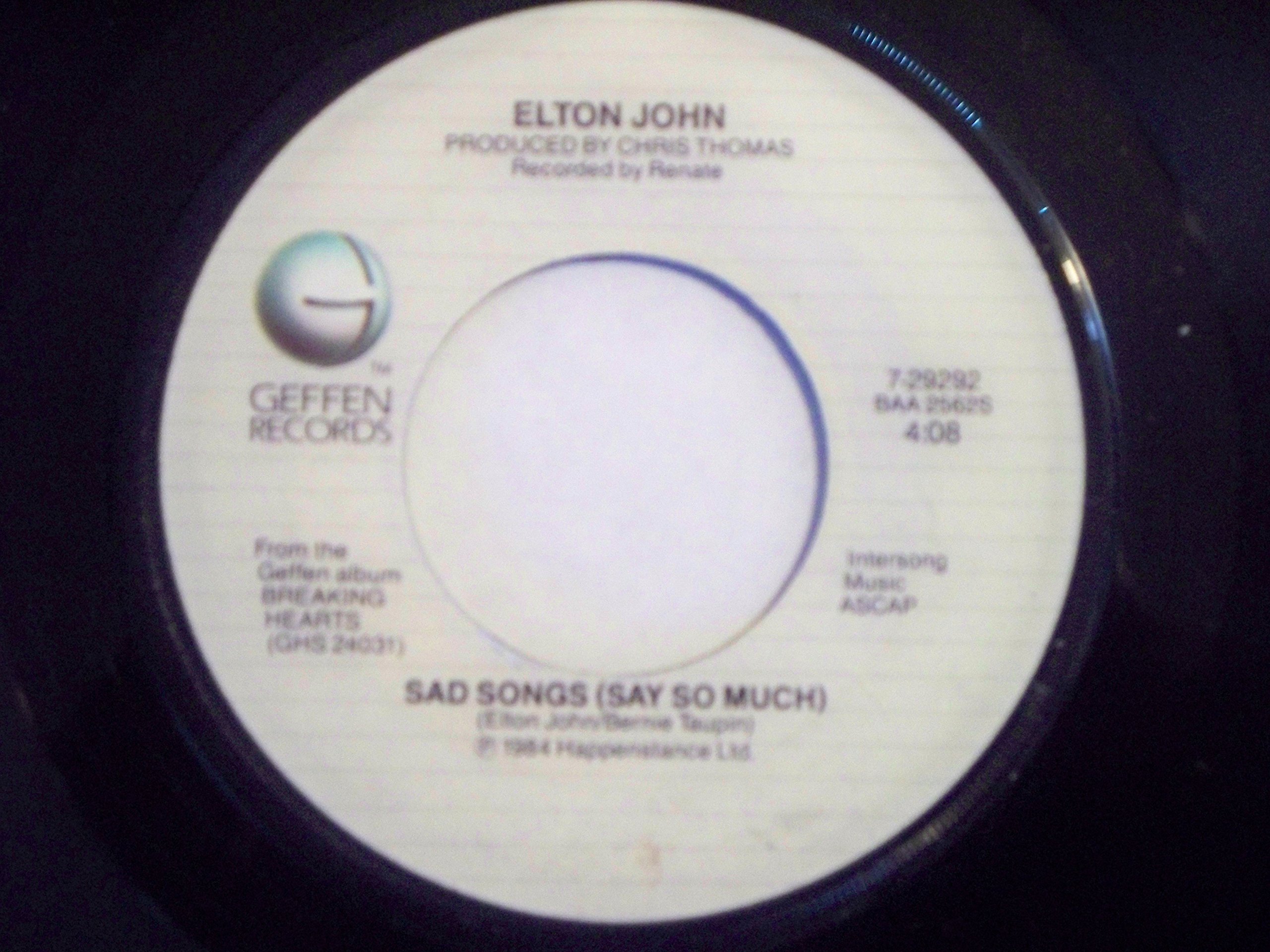 Sad Songs Say So Much b/w A Simple Man - Elton John 45 RPM Vinyl Single | Classic Rock Collectible Record for Music Lovers & DJs | Perfect for Home Listening, Parties & Vinyl Collections