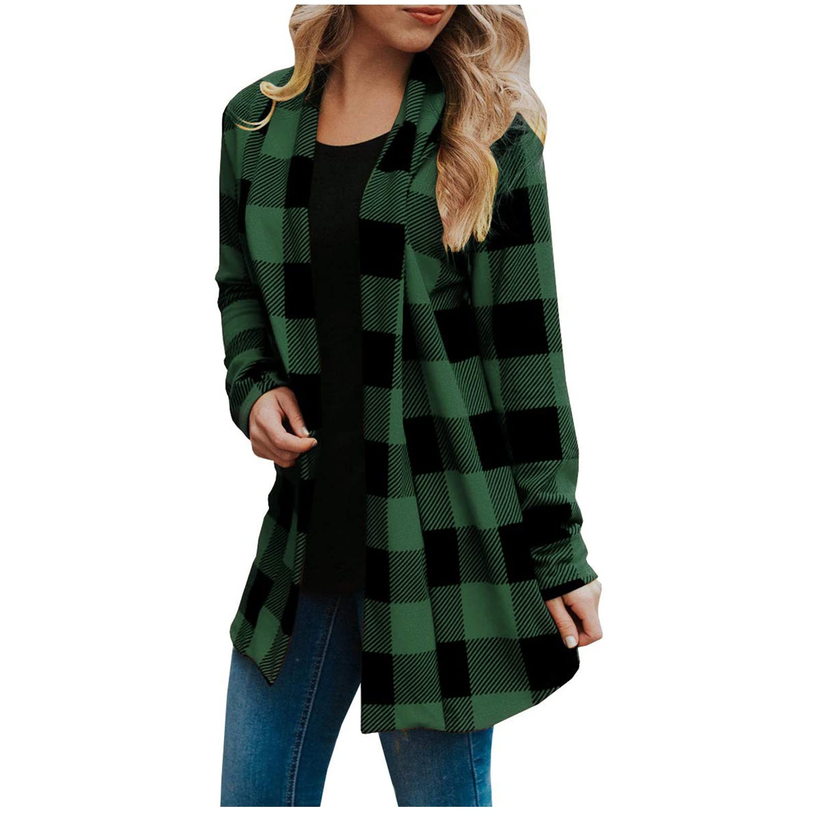 Women's Corduroy Shacket - Cropped Lapel Collar Button Down Plaid Jacket | Flannel Shirt for Fall & Winter | Cozy Outerwear for Casual Outings, Work & Date Nights
