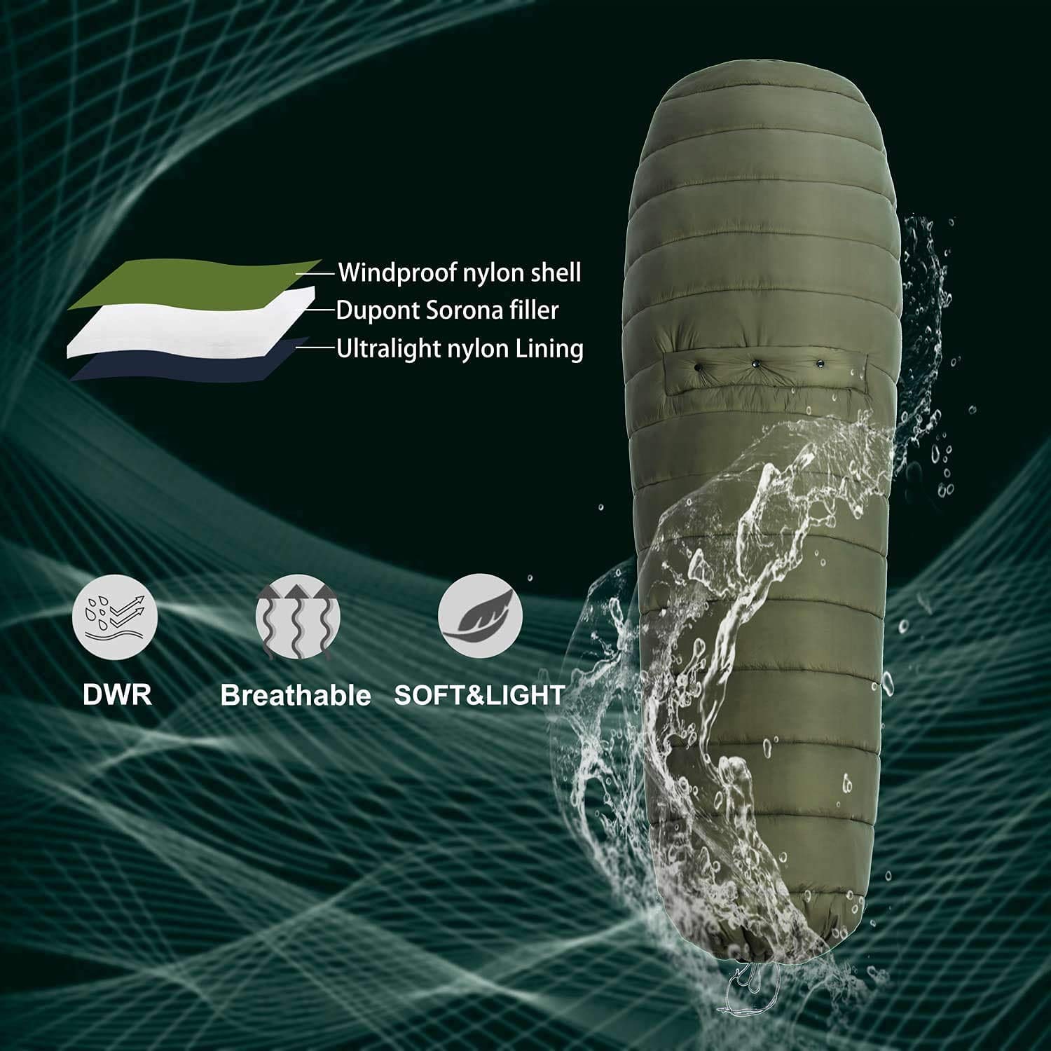 OneWind Ultralight Hammock Top Quilt - 50F Warm Sleeping Bag Alternative for Camping, Backpacking & Outdoor Adventures