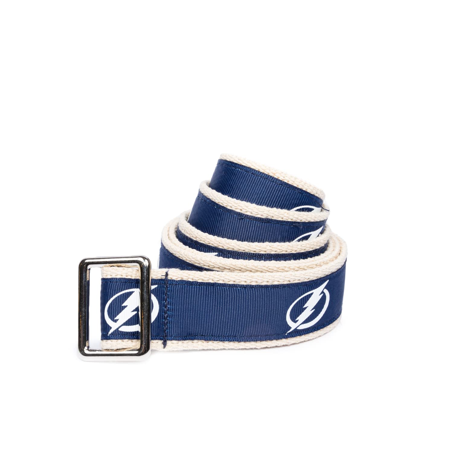 Official Tampa Bay Lightning NHL Hockey Belt - Nickel Finished Brass Buckle with Team Logo - Perfect for Game Day & Sports Fan Gifts