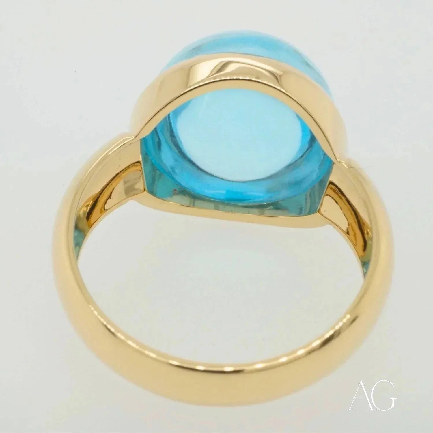 Stunning Cabochon Blue Topaz Ring for Women – Elegant & Serene Jewelry for Everyday Wear, Gifts & Special Occasions