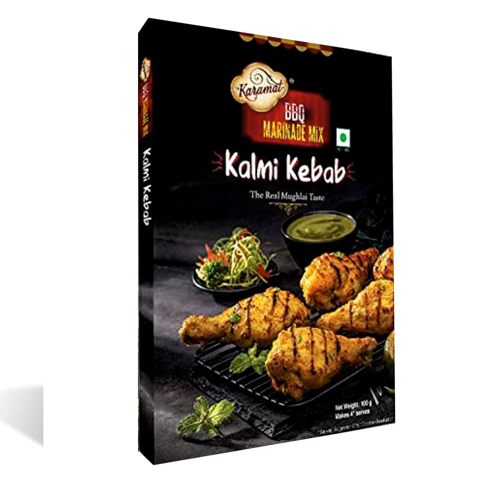 Karamat Kalmi Kebab Marinade Mix - 100g Ready to Cook Spice Paste for Chicken, BBQ & Tandoori Dishes | Indian Masala Gravy for Grilling, Roasting & Marinating | Perfect for Home Cooking & Outdoor BBQ Parties