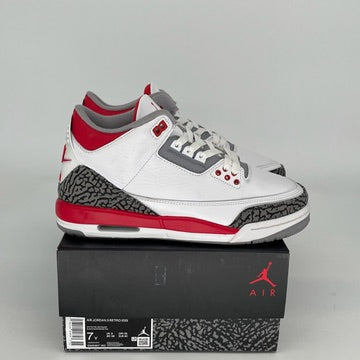 Original Air Jordan 3 Retro 'Fire Red' Men's Basketball Shoes - Size 7 (DM0967-160) - Classic Sneakers for Streetwear, Gym & Casual Outfits