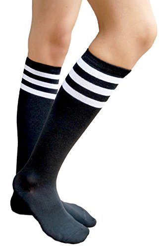 Knee High-black/White Stripe
