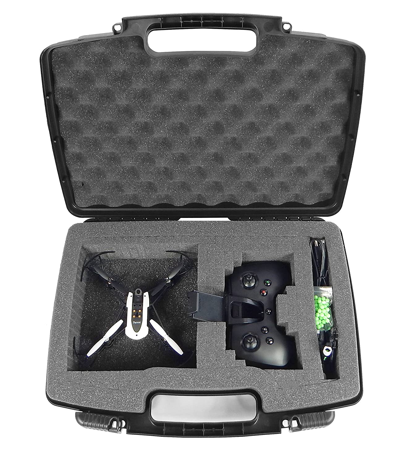 CASEMATIX Customizable Minidrone Case for Parrot Mambo Drone & Flypad Controller - Protective Storage for Drone, Cannon, Blades & Accessories | Perfect for Travel & Outdoor Adventures